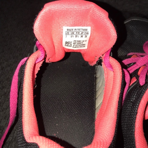 Adidas Black and Hot Pink Adiprene Running Shoes - Picture 3 of 3